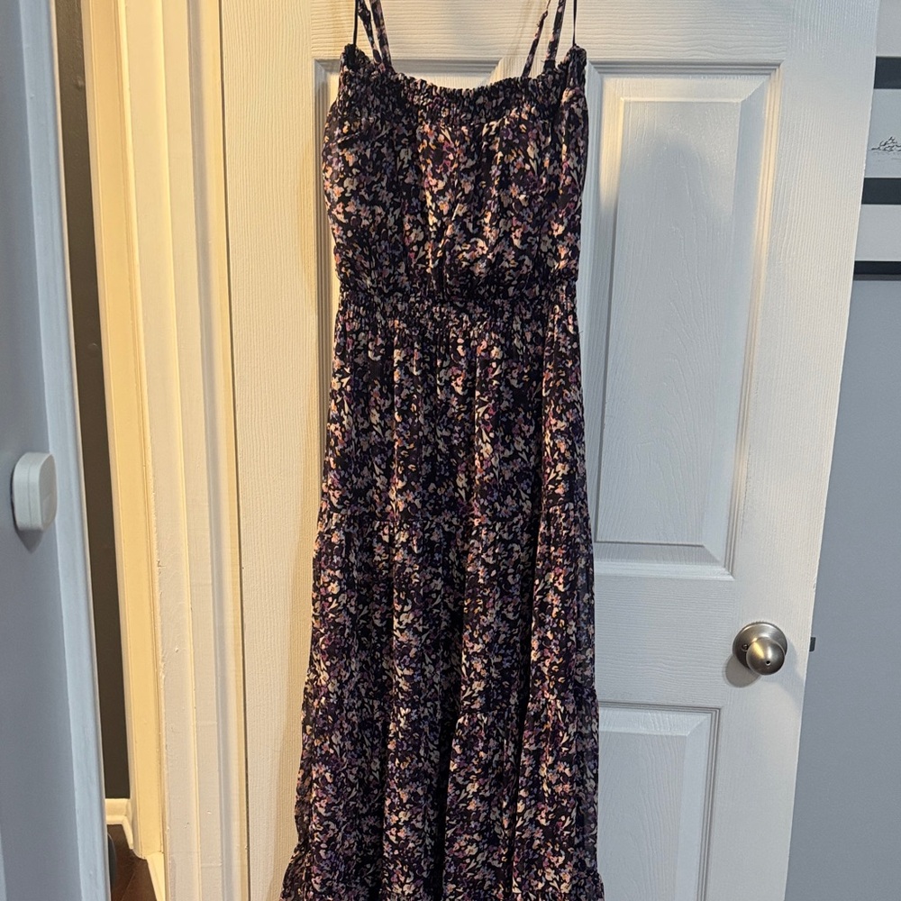 Evereve Purple Floral Maxi Dress